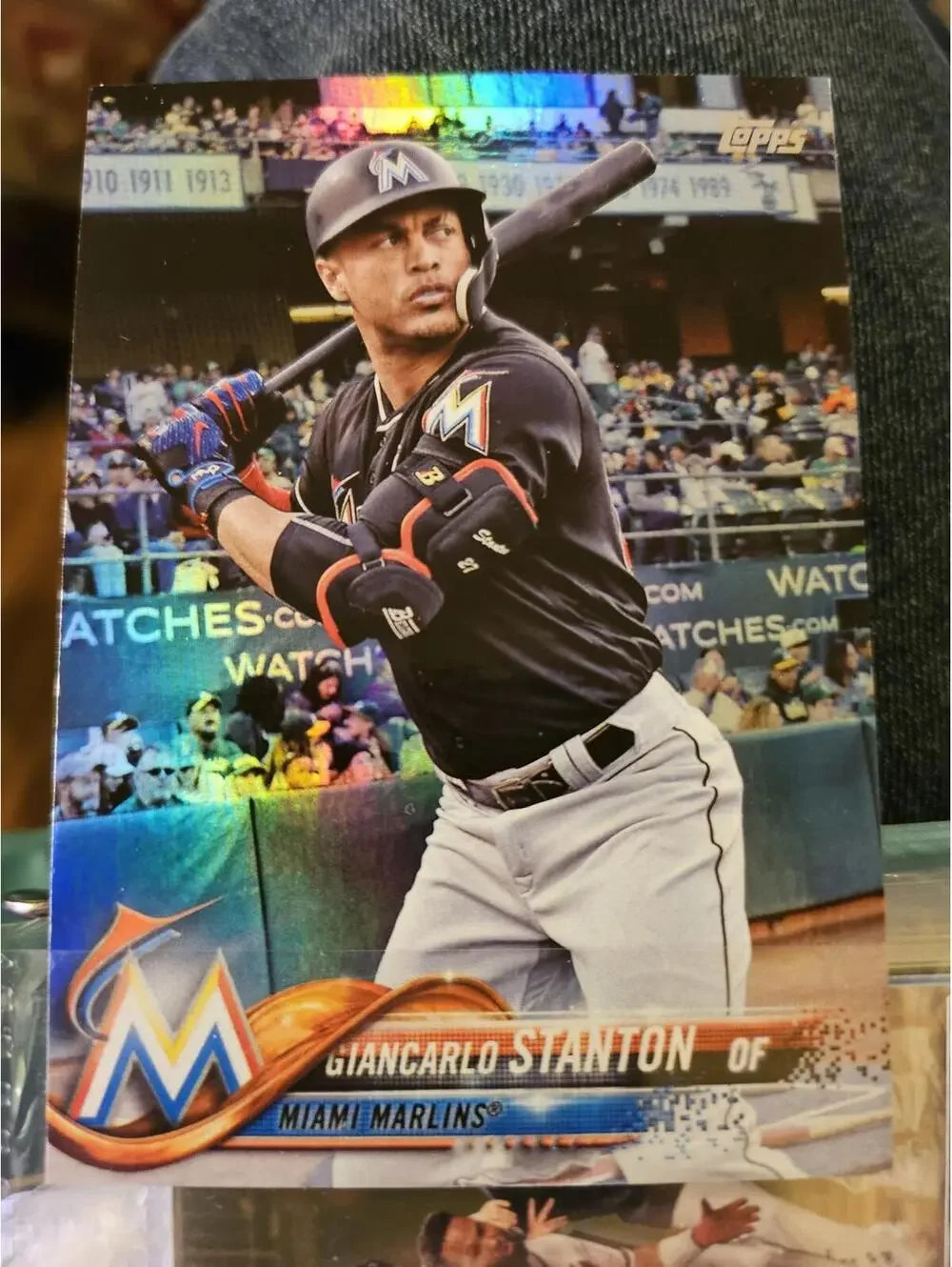 2018 Topps Rainbow foil insert- Giancarlo Stanton - #100 - Marlins -RAW Mint
